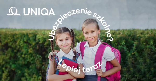 Ubezpieczenie szkolne UNIQA — dwie uczennice z plecakami